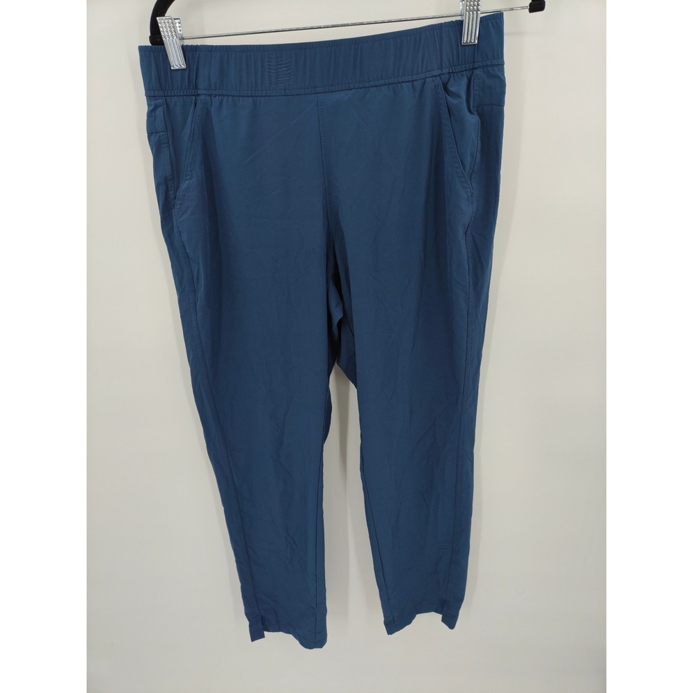 Eddie Bauer Womens Blue Pull On Active Pants Stretch Tapered Leg 1583701 Size M